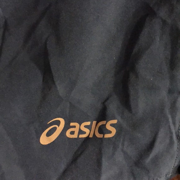ASIC teal shorts size s has pockets and drawstring - Picture 2 of 3